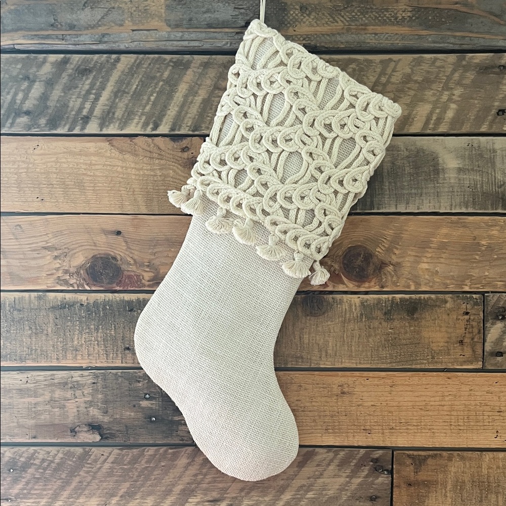 Christmas Holiday Stocking with Crochet look Design